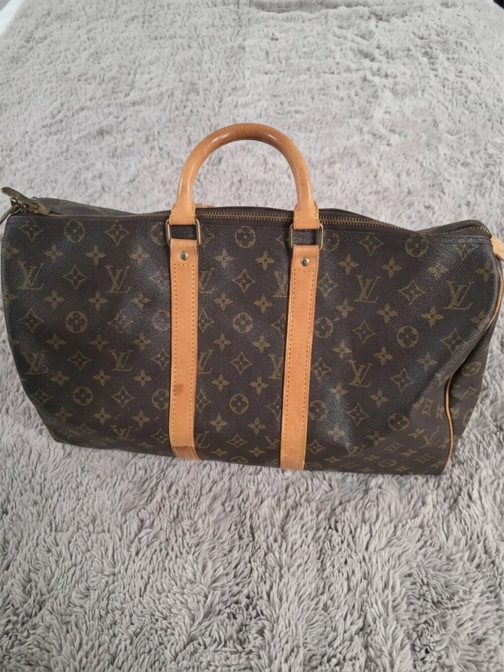 COA Authentic 1987 Louis Vuitton Keepall 45 Monogram Project Bag